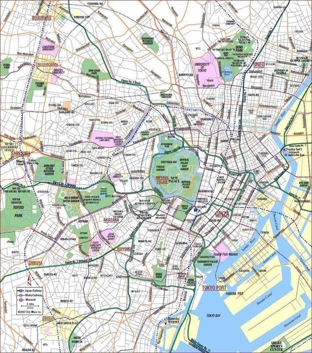Mapa de la ciudad de Tokio