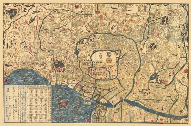 Mapa antiguo de Tokio
