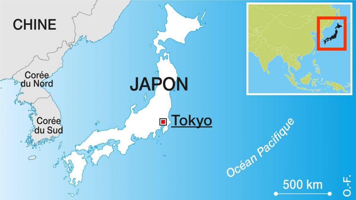 La ubicación de Tokio en el mapa mundial